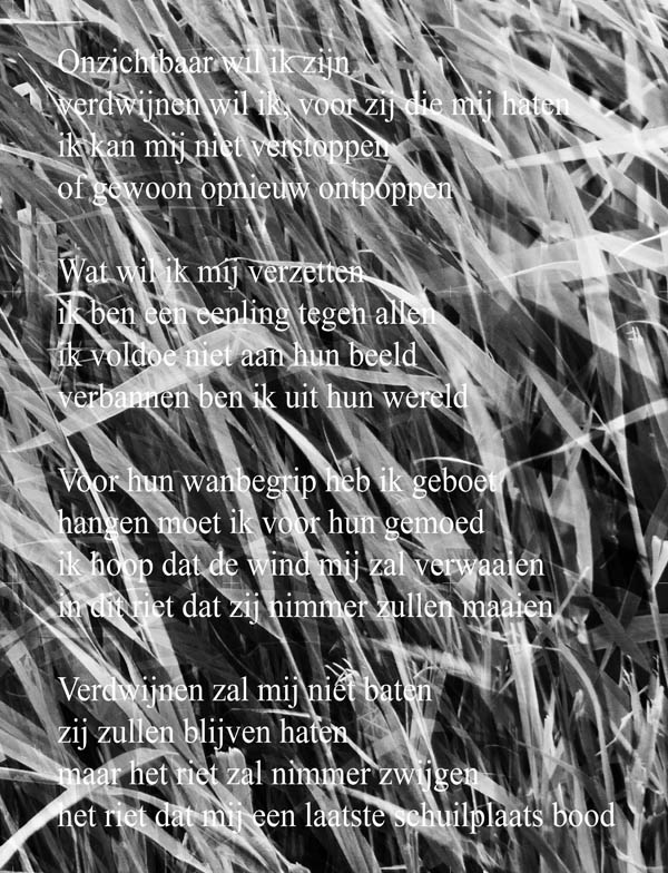 Gedicht 'Onzichtbaar wil ik zijn' bij de volkslegende van Rixt van het Oerd.