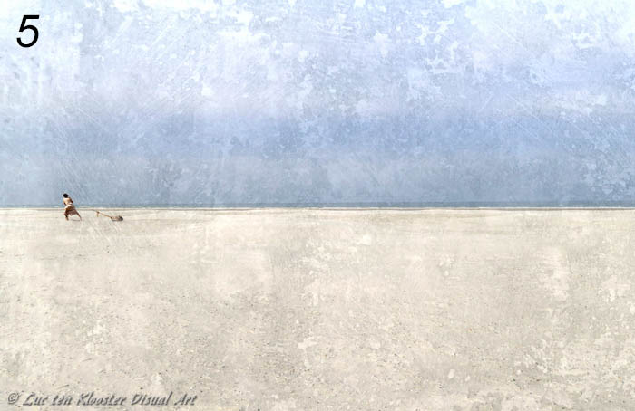 De legende van Rixt van het Oerd volgens Luc ten Klooster. Rixt sleept met haar buit over het strand.