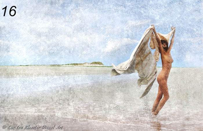 De legende van Rixt van het Oerd volgens Luc ten Klooster. Rixt , jong en blij, dansend over het strand.
